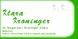 klara kroninger business card